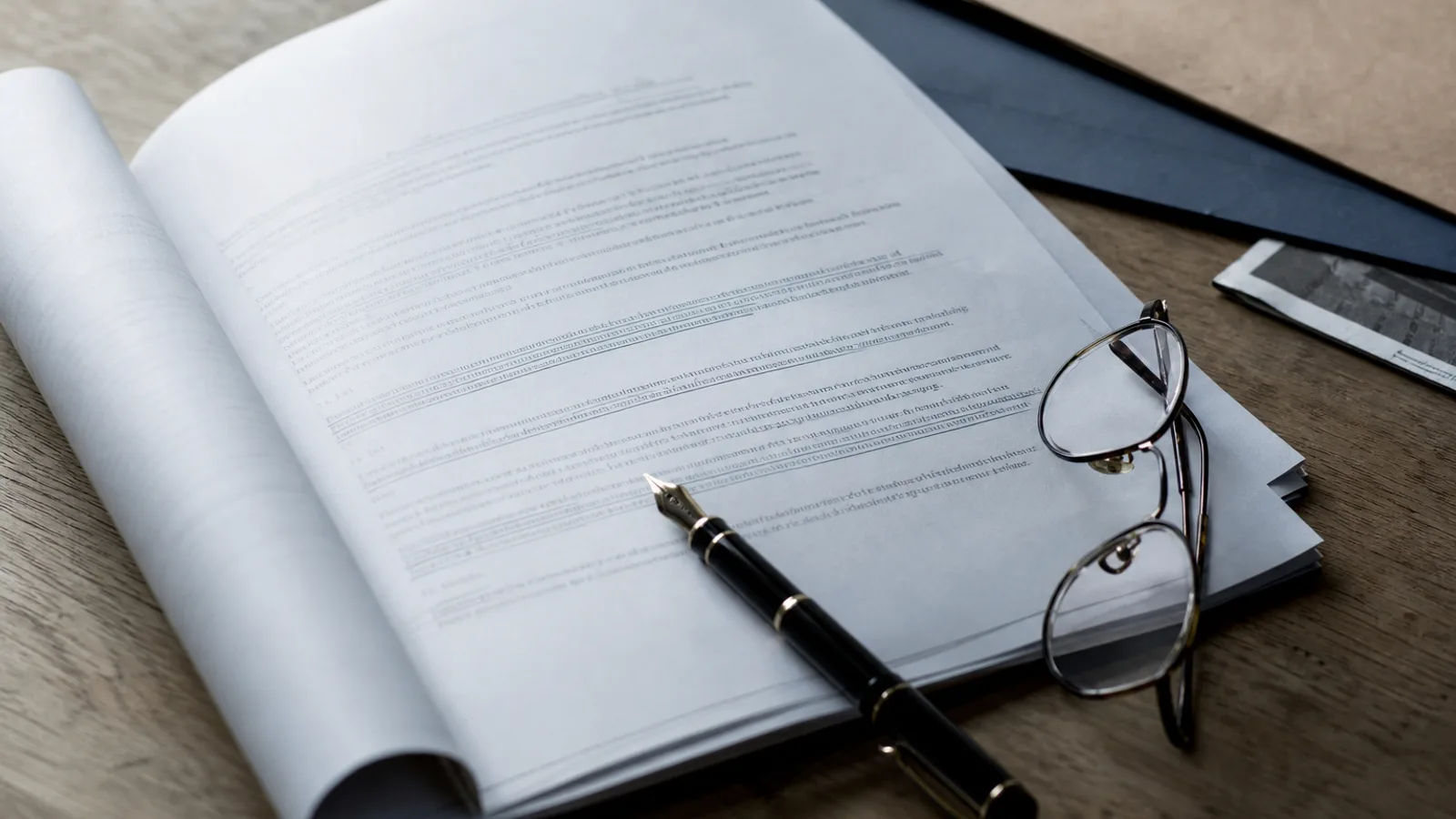 Dossier d'assurance ouvert sur un bureau